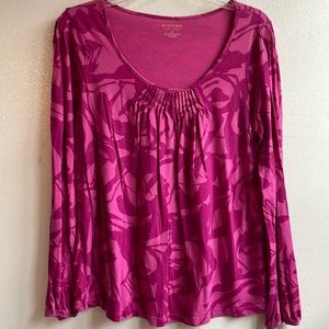 Sonoma scoop, neck pin tech, printed long sleeve knit top size medium